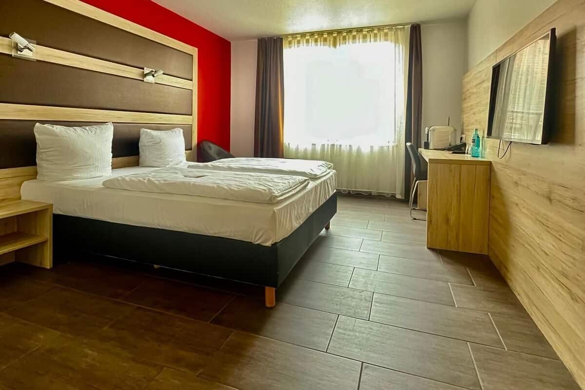 In-room safe, desk, laptop workspace, blackout drapes