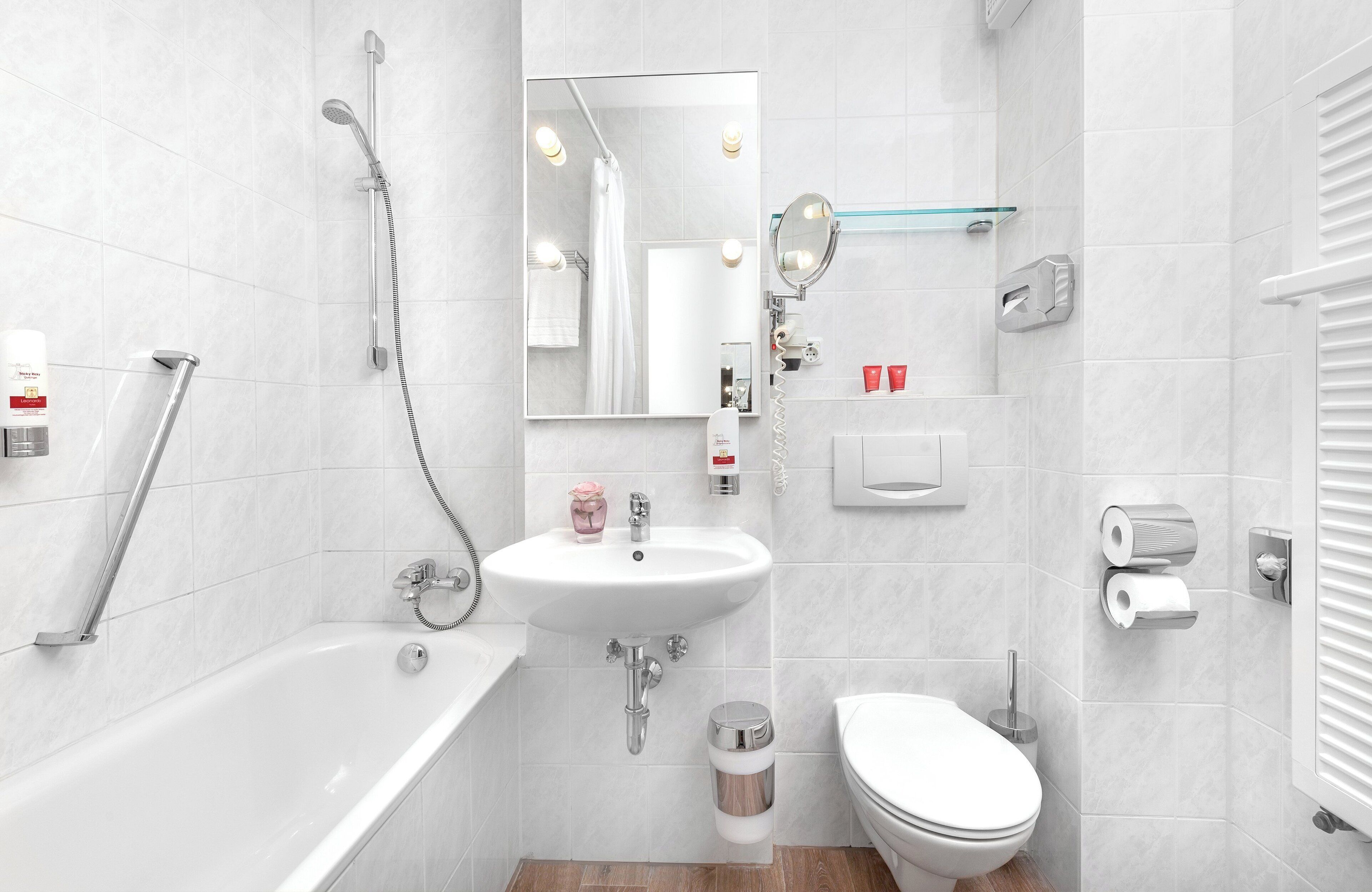 free toiletries, hair dryer, towels