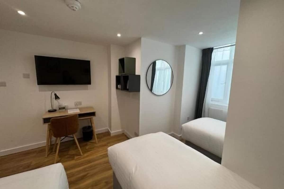 In-room safe, desk, laptop workspace, blackout curtains