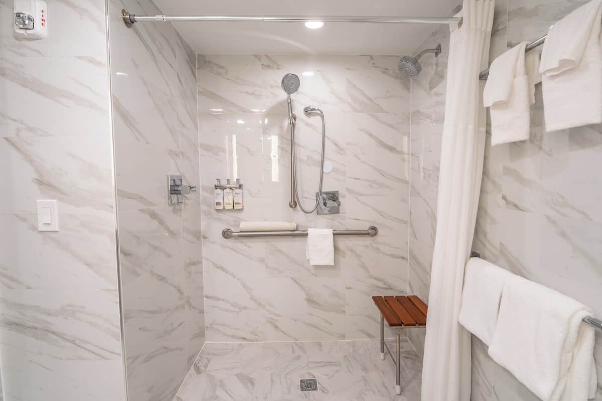 Chambre Standard, 1 trÚs grand lit, accessible aux personnes à mobilité réduite (Roll-In Shower)