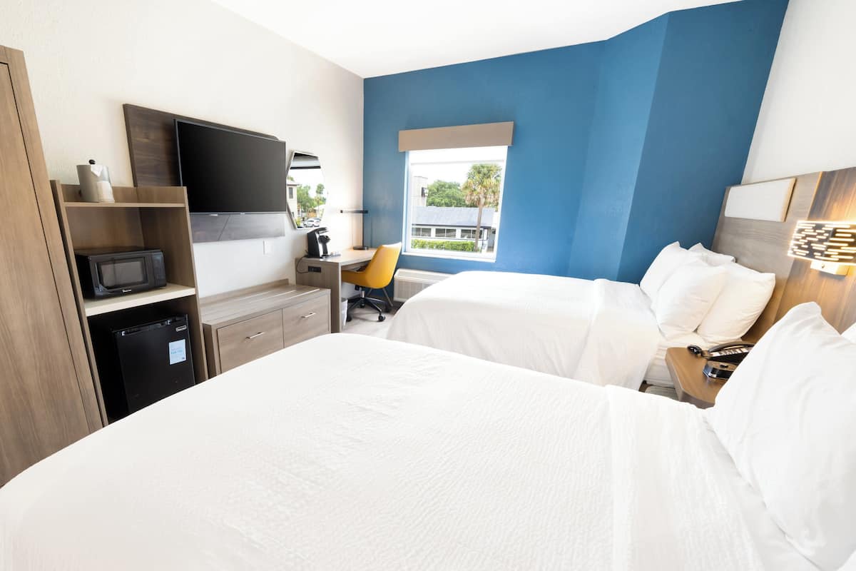 Standard Room, 2 Queen Beds | In-room safe, desk, blackout curtains, soundproofing