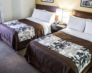Standard Double Room, 2 Double Beds, Non Smoking | Premium bedding, in-room safe, desk, iron/ironing board - Sleep Inn Tinley Park I-80 near Amphitheatre-Convention Center (Tinley Park)