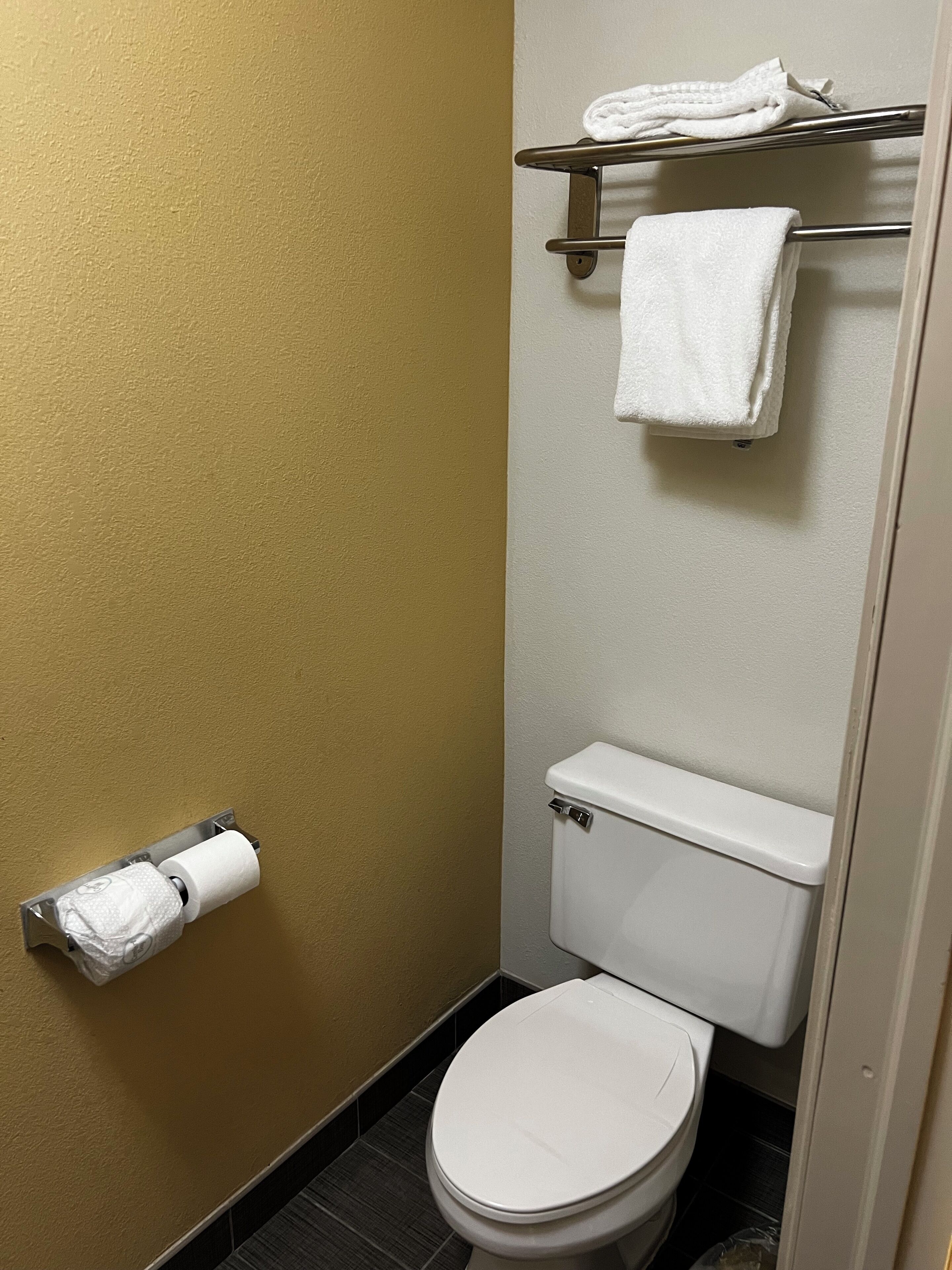 free toiletries, hair dryer, towels