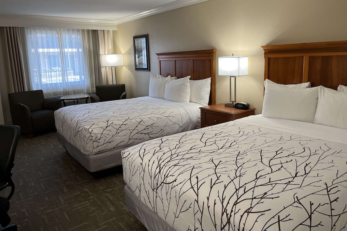 Standard Room, 2 Queen Beds, Non Smoking, Microwave | Pillow-top beds, in-room safe, blackout curtains, soundproofing