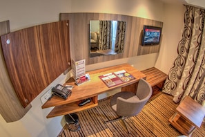 In-room safe, desk, iron/ironing board, free cribs/infant beds