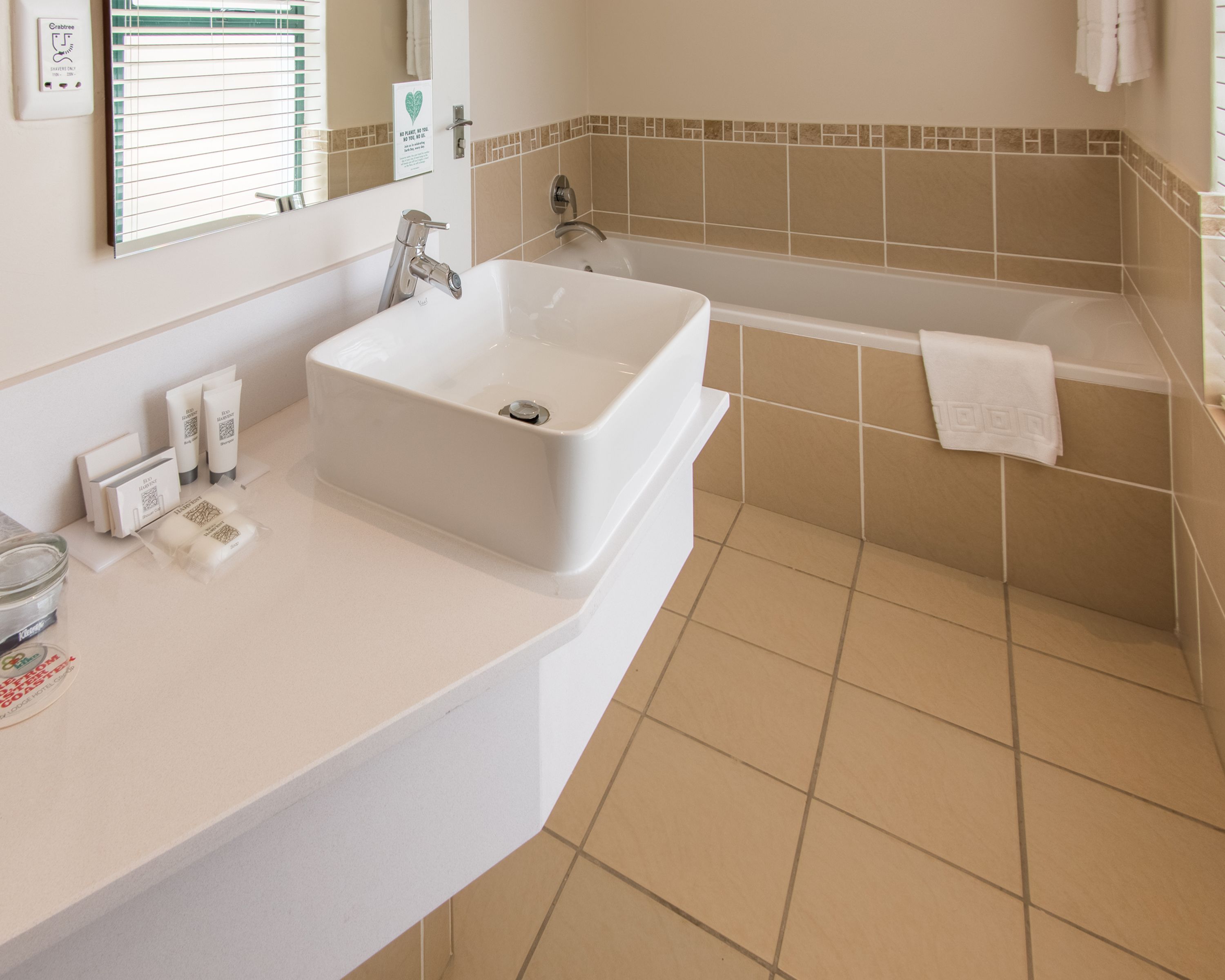 free toiletries, hair dryer, towels, soap