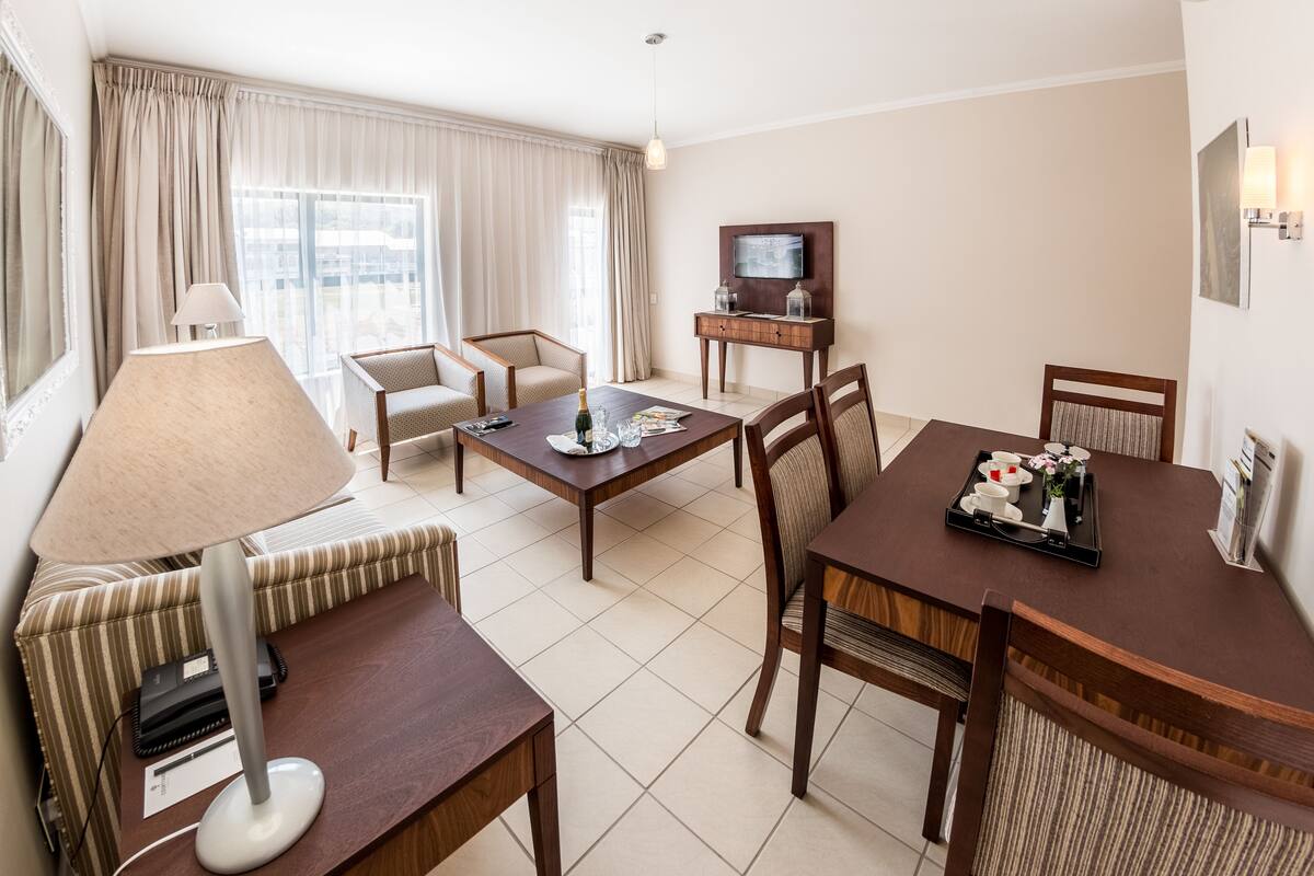 In-room safe, desk, laptop workspace, blackout curtains