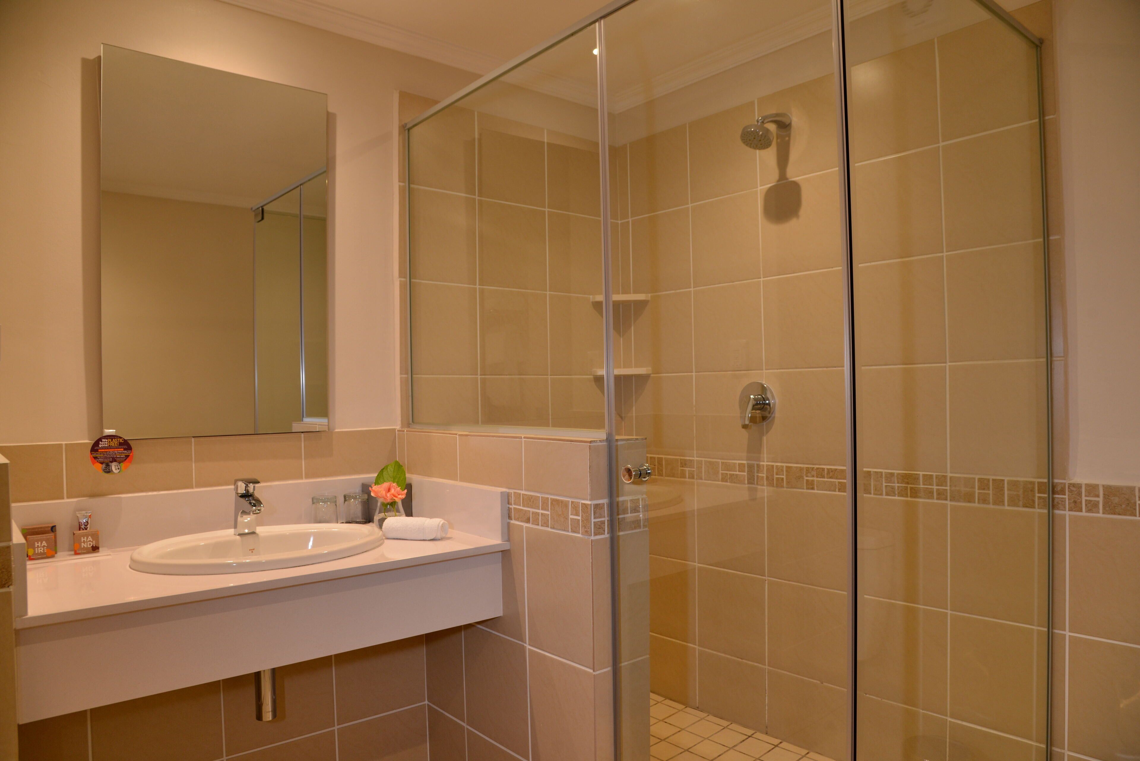 free toiletries, hair dryer, towels, soap