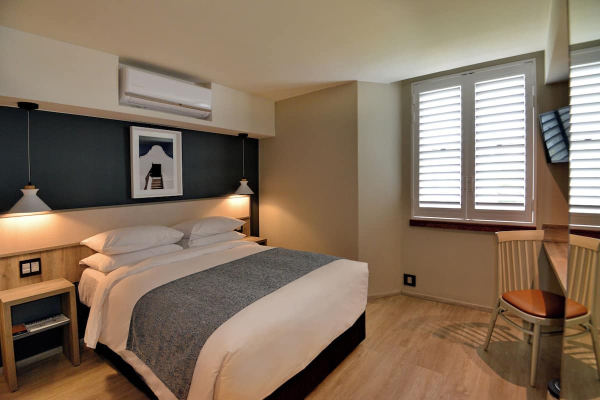 In-room safe, desk, laptop workspace, blackout curtains