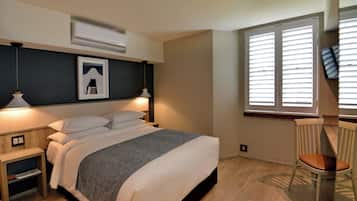 In-room safe, desk, laptop workspace, blackout curtains