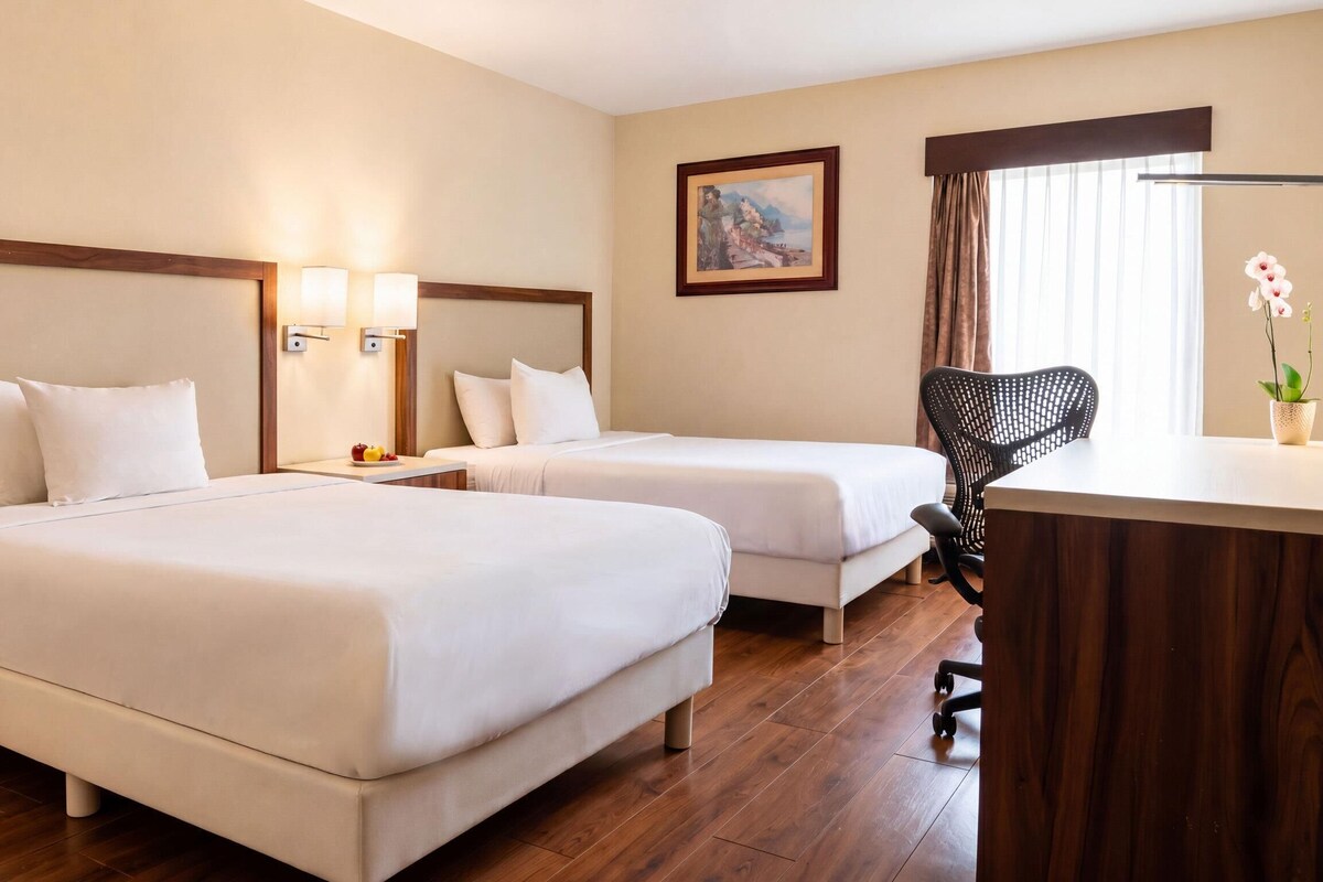 Ropa de cama de alta calidad, edredón y minibar 