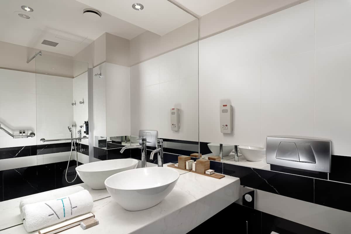Free toiletries, hair dryer, slippers, towels