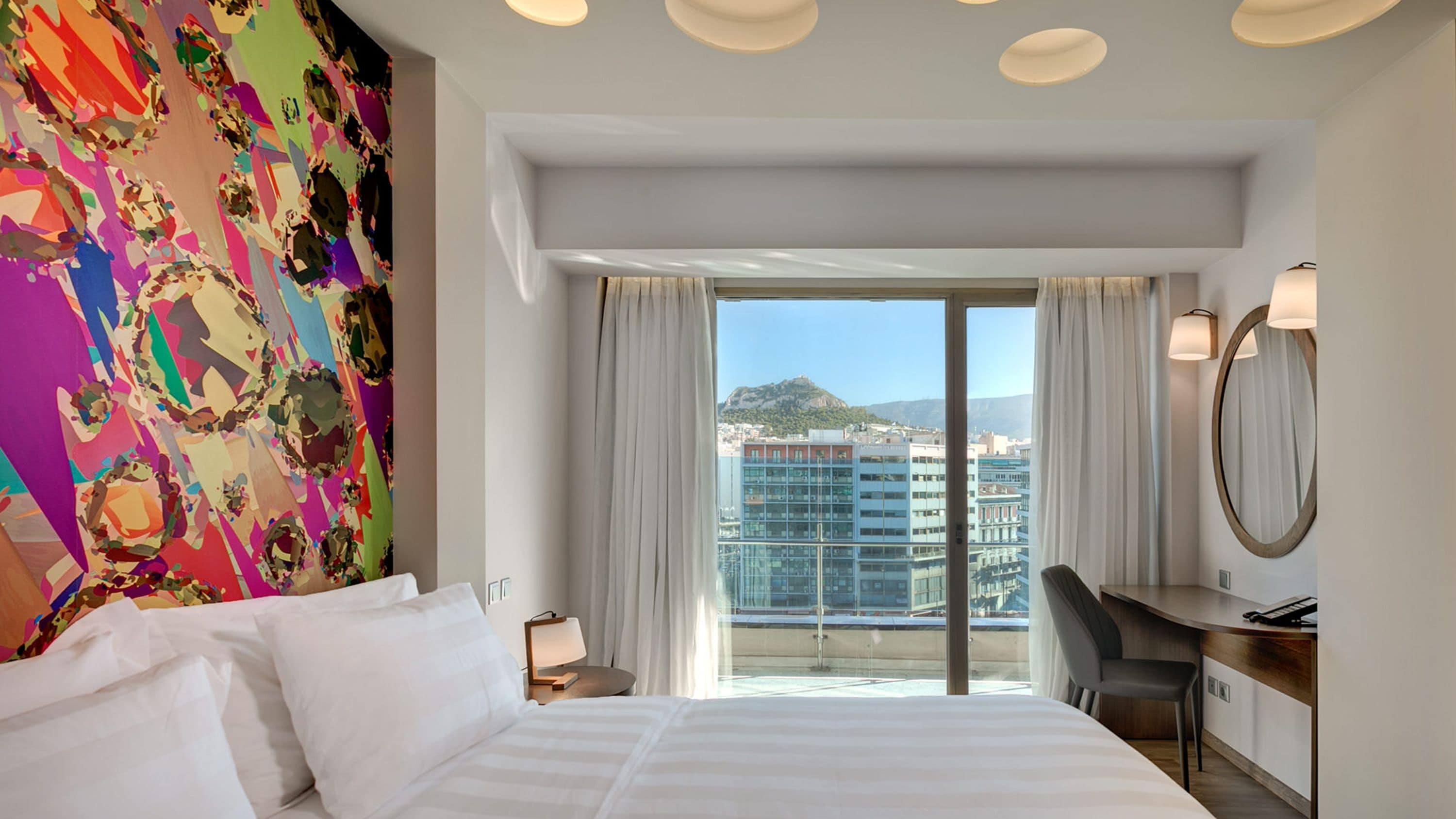 Supreme Room (Lycabettus View) | Premium bedding, in-room safe, desk, blackout drapes