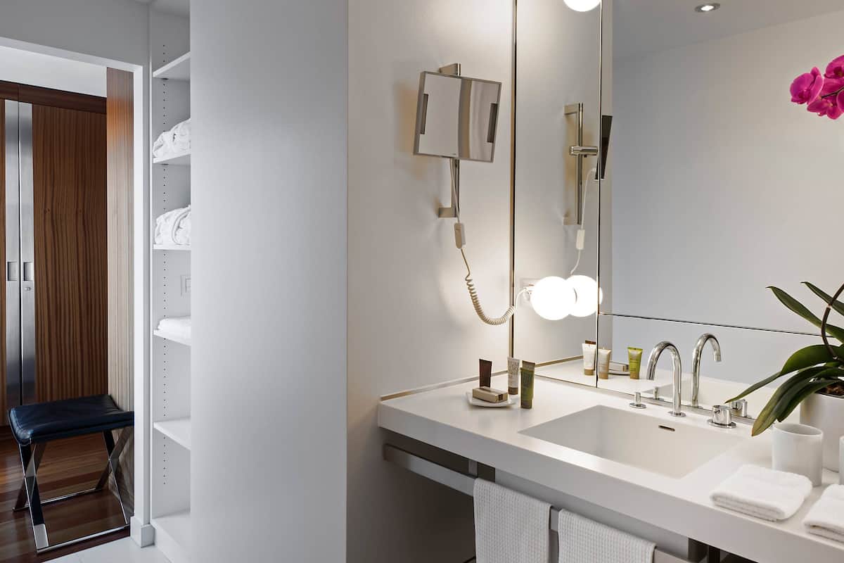 free toiletries, hair dryer, bathrobes, slippers