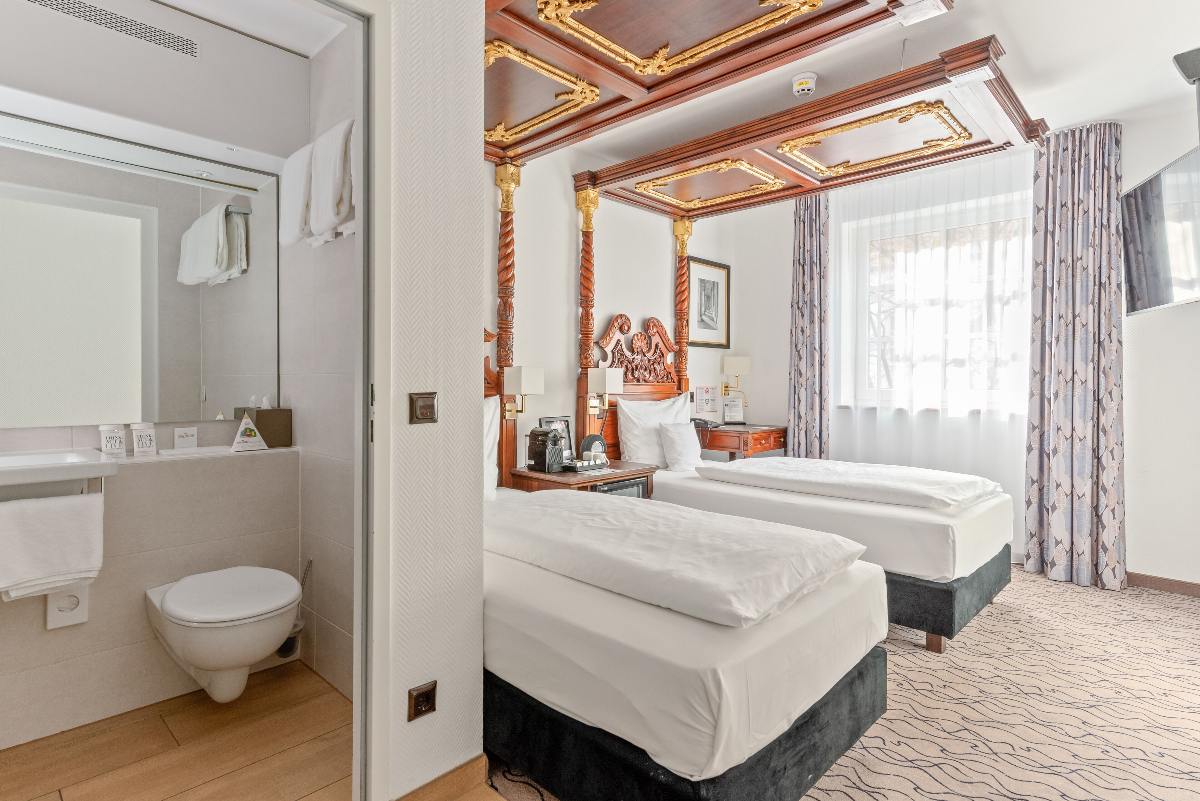 comfort twin room | hypo-allergenic bedding, in-room safe, desk, blackout curtains