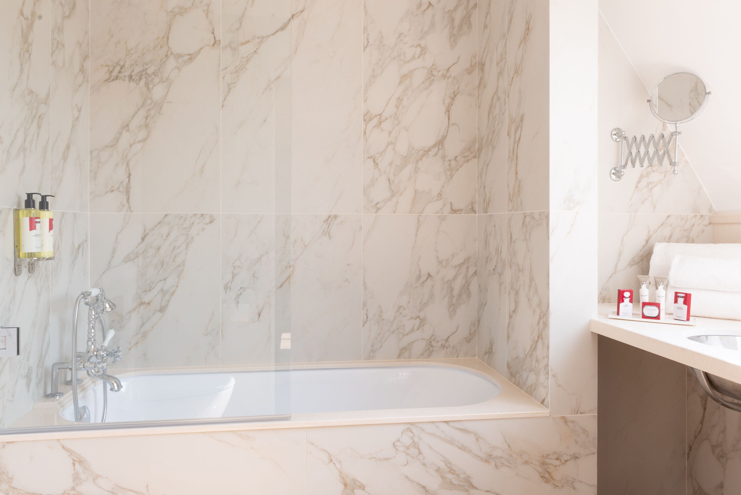 deluxe double room, 1 queen bed | bathroom | designer toiletries, hair dryer, bathrobes, slippers