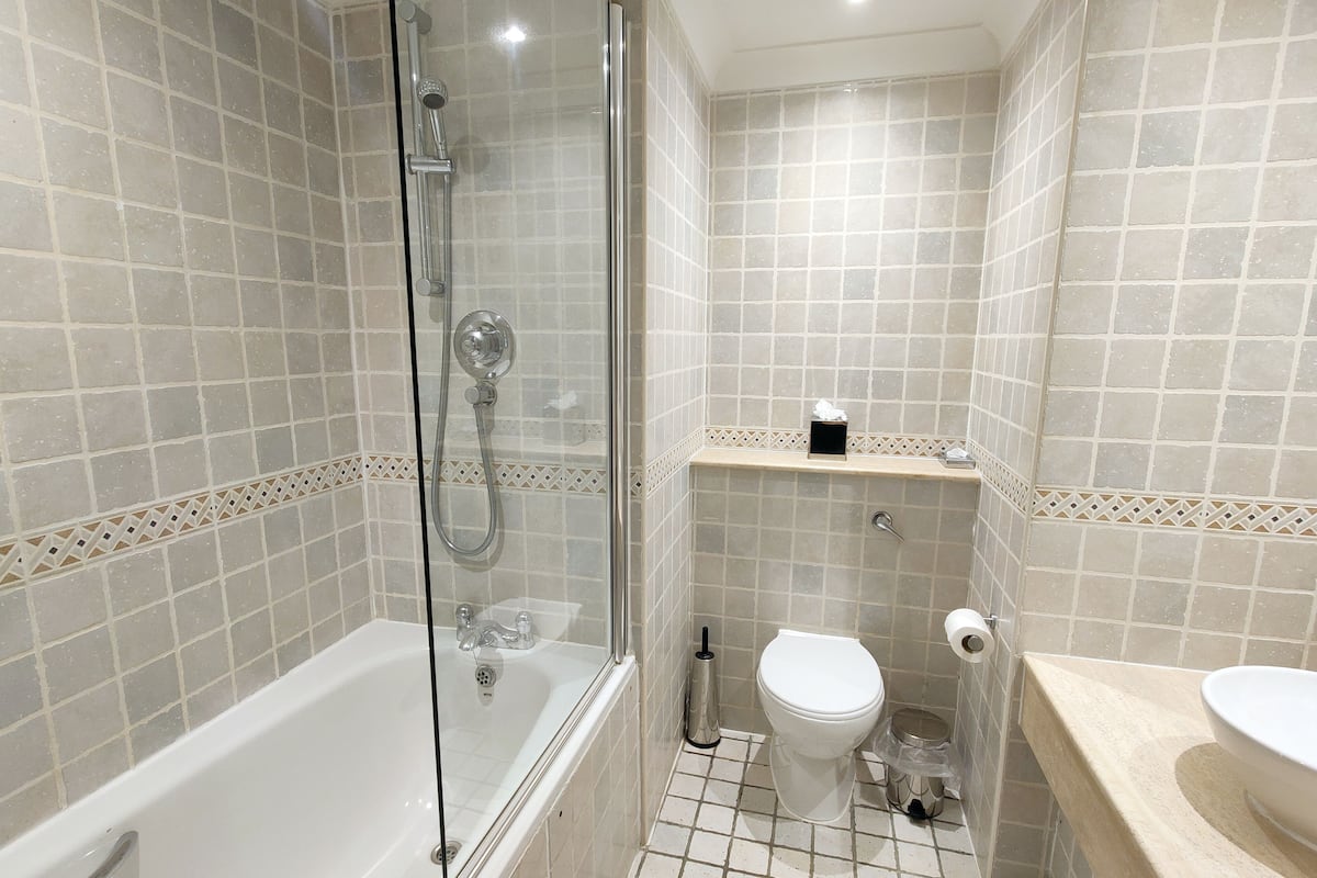 free toiletries, hair dryer, towels