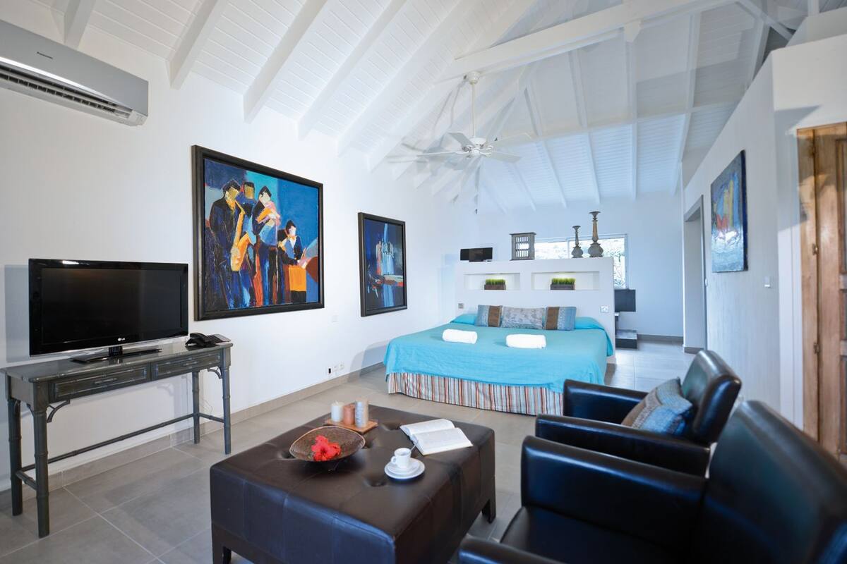Deluxe suite | Een minibar, een kluis op de kamer, een strijkplank/strijkijzer
