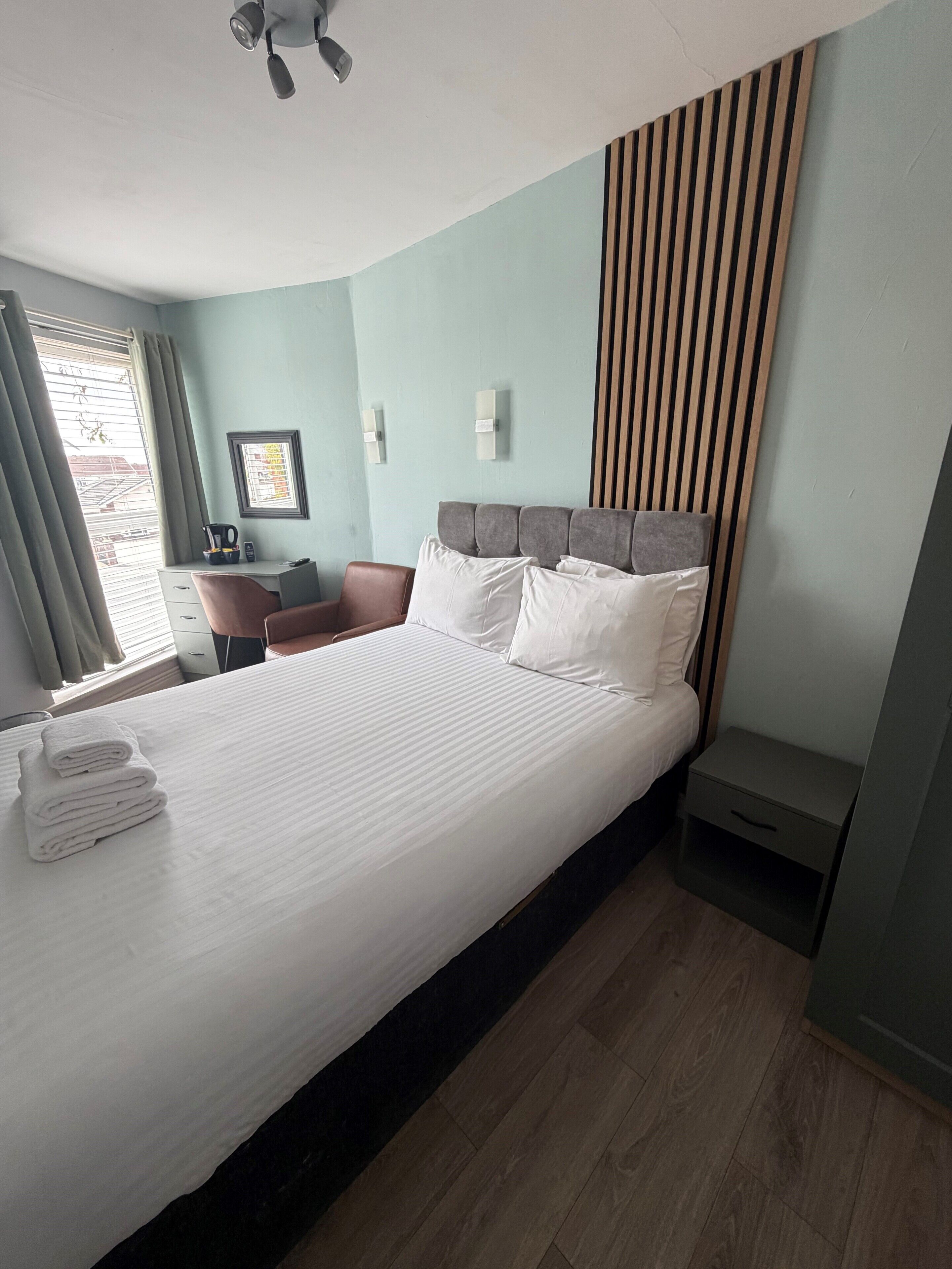 Desk, iron/ironing board, free WiFi, bed sheets