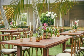 Outdoor banquet area