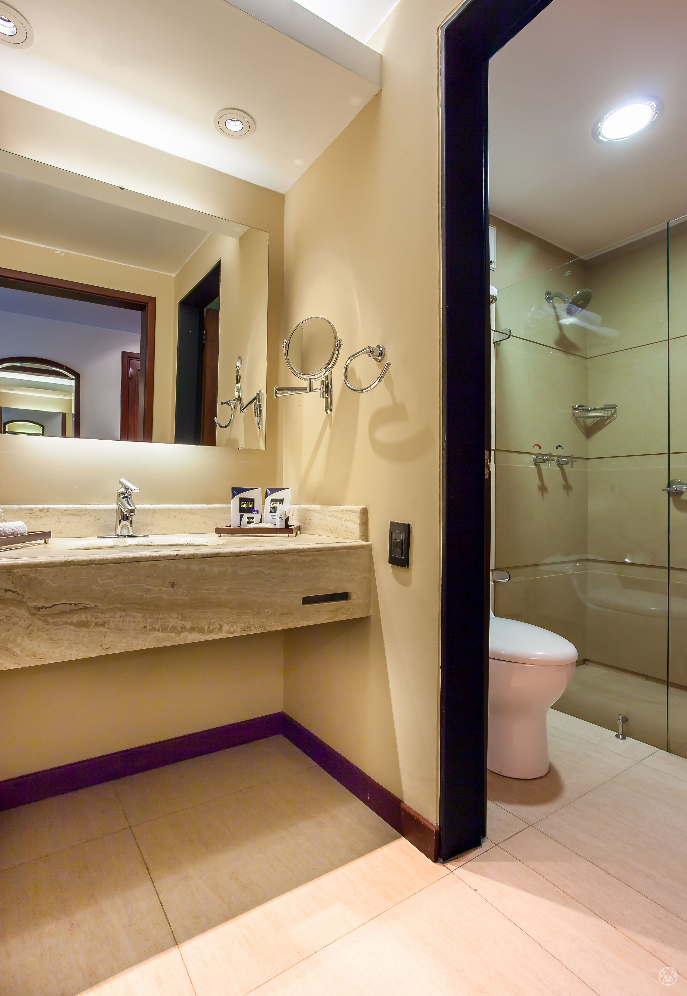 shower, rainfall showerhead, free toiletries, hair dryer