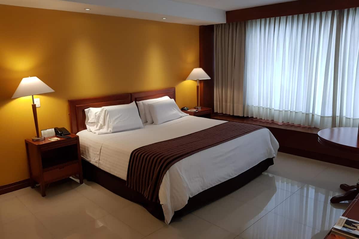 Hypo-allergenic bedding, pillow-top beds, in-room safe, desk