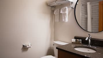 Chambre, 1 grand lit et 1 canapé-lit (Whistler Room) | Salle de bain | Douche, articles de toilette écologiques, sÚche-cheveux