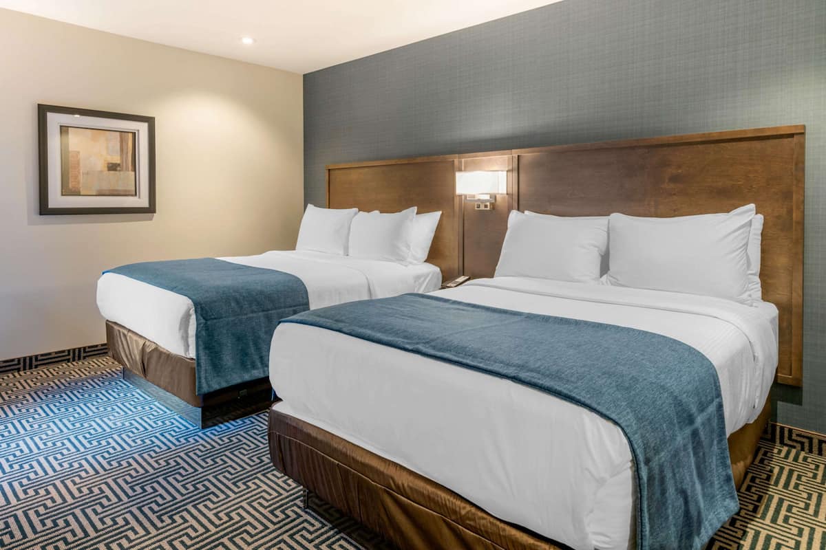 Standard Room, 2 Double Beds, Non Smoking | In-room safe, desk, laptop workspace, blackout curtains