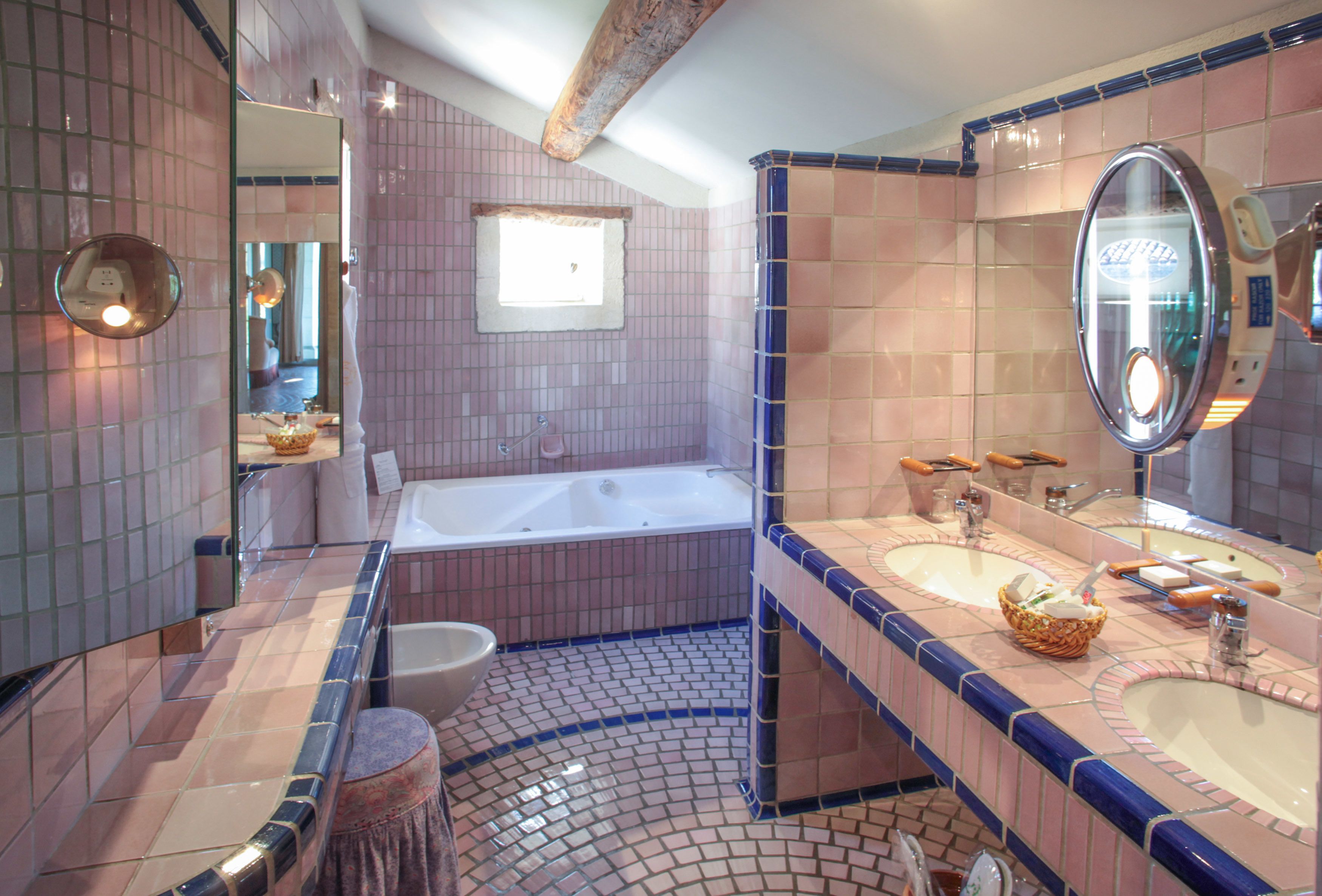 free toiletries, hair dryer, bathrobes, towels