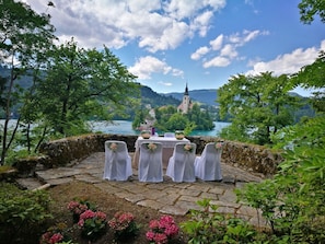 Outdoor wedding area