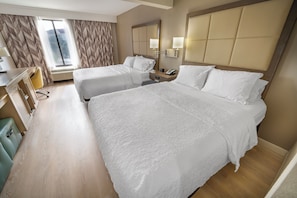 Room, 2 Queen Beds, Non Smoking, Refrigerator & Microwave | Premium bedding, in-room safe, desk, blackout curtains - Hampton Inn Jacksonville South/I-95 at JTB (Jacksonville)