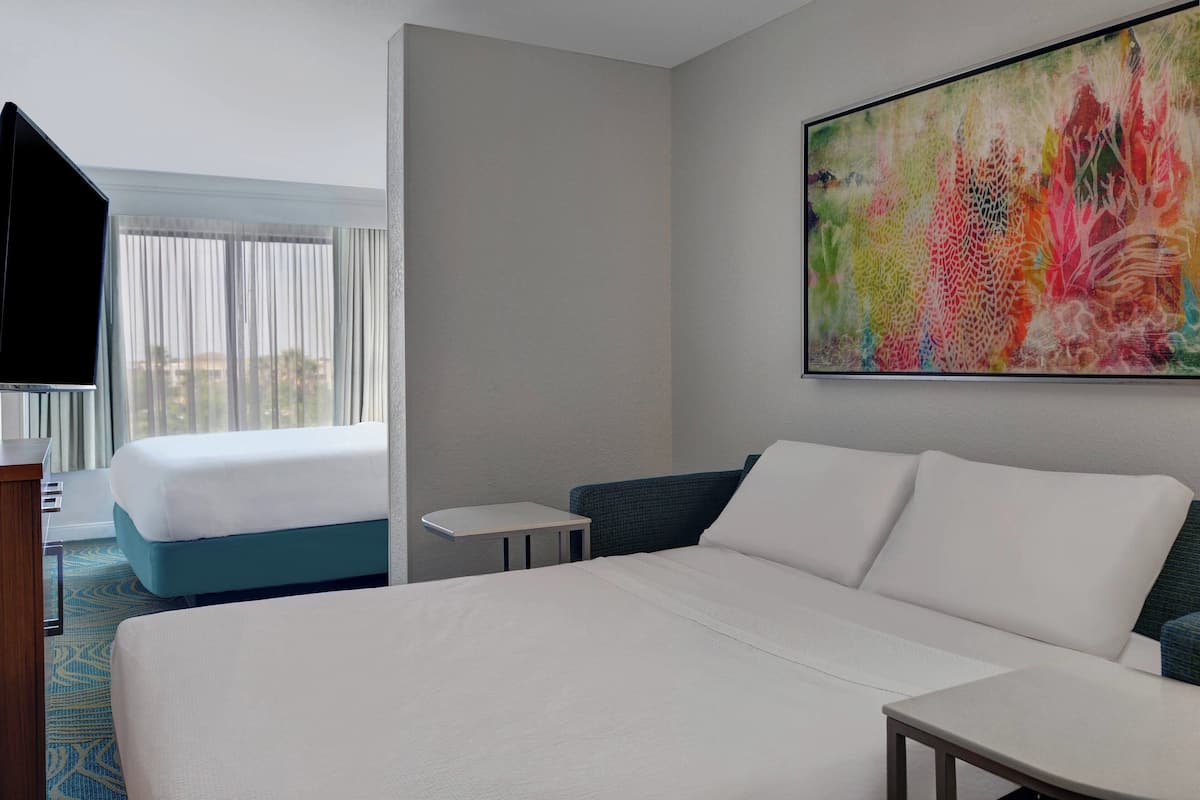 premium bedding, pillow-top beds, desk, iron/ironing board