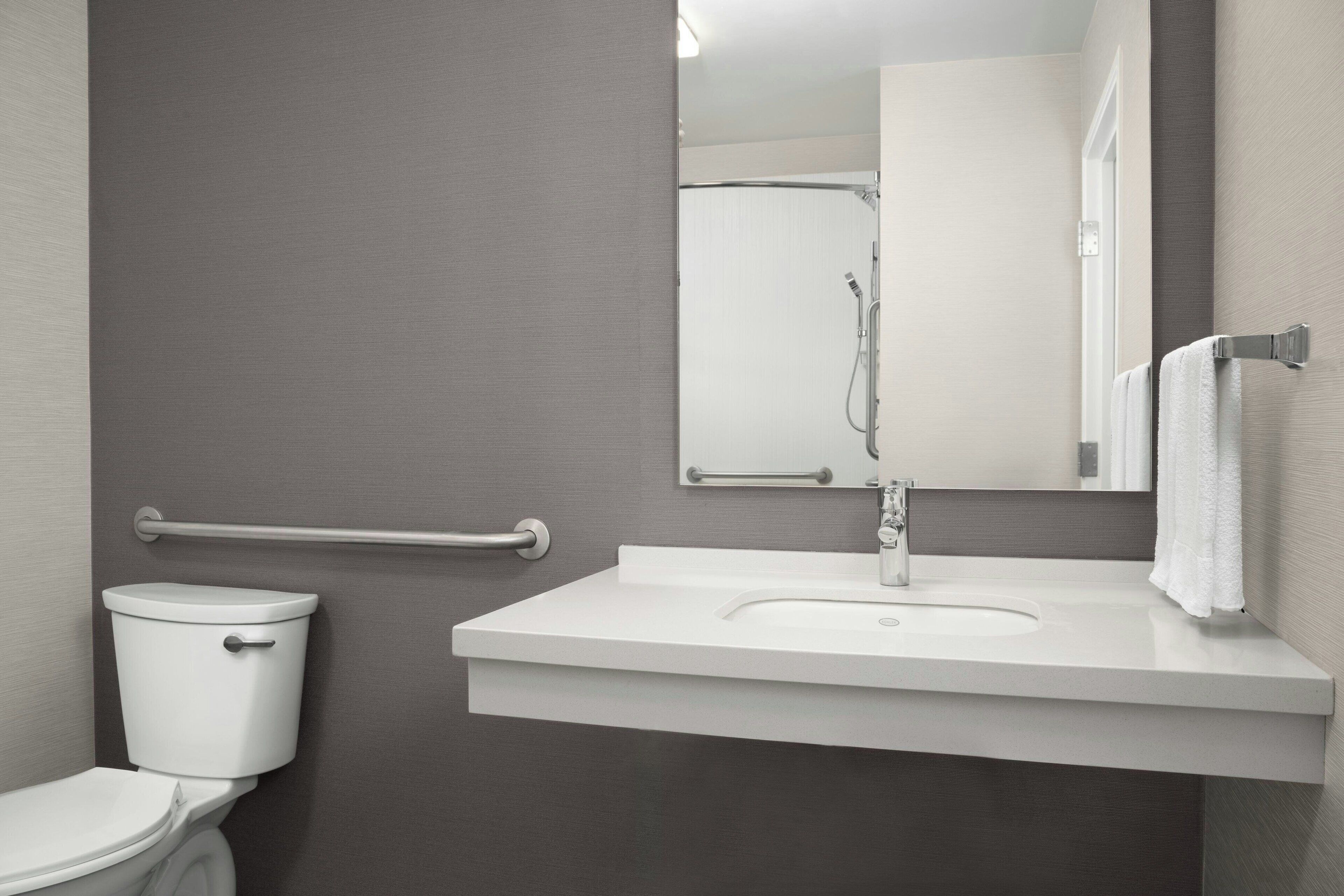 free toiletries, hair dryer, towels