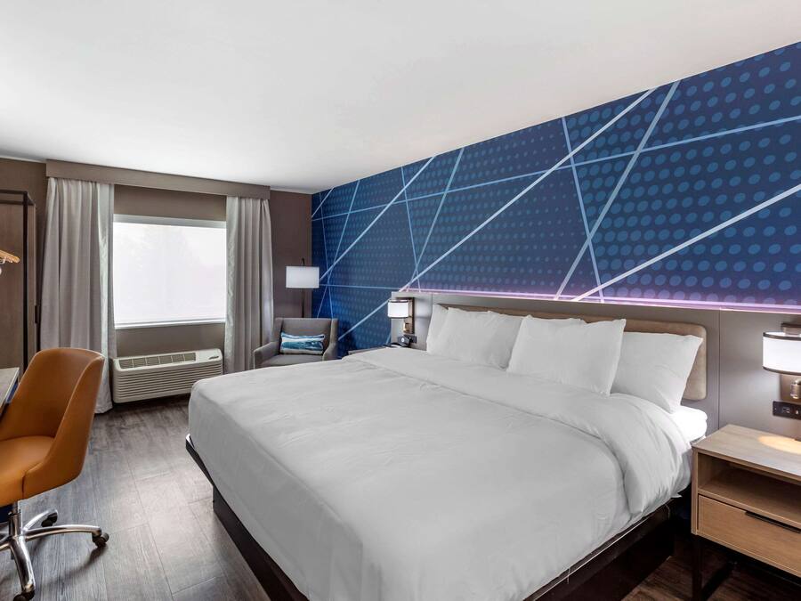 Premium bedding, down comforters, pillowtop beds, desk