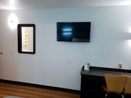 Individually furnished, desk, blackout drapes, iron/ironing board