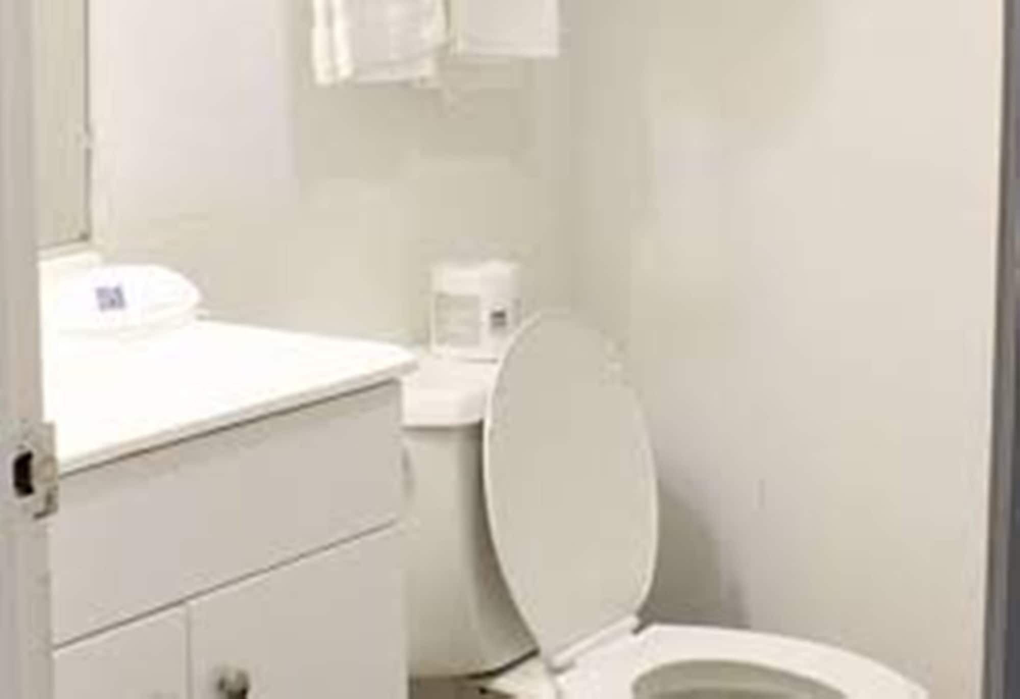 Duschwanne, kostenlose Toilettenartikel, Haartrockner, Handtücher