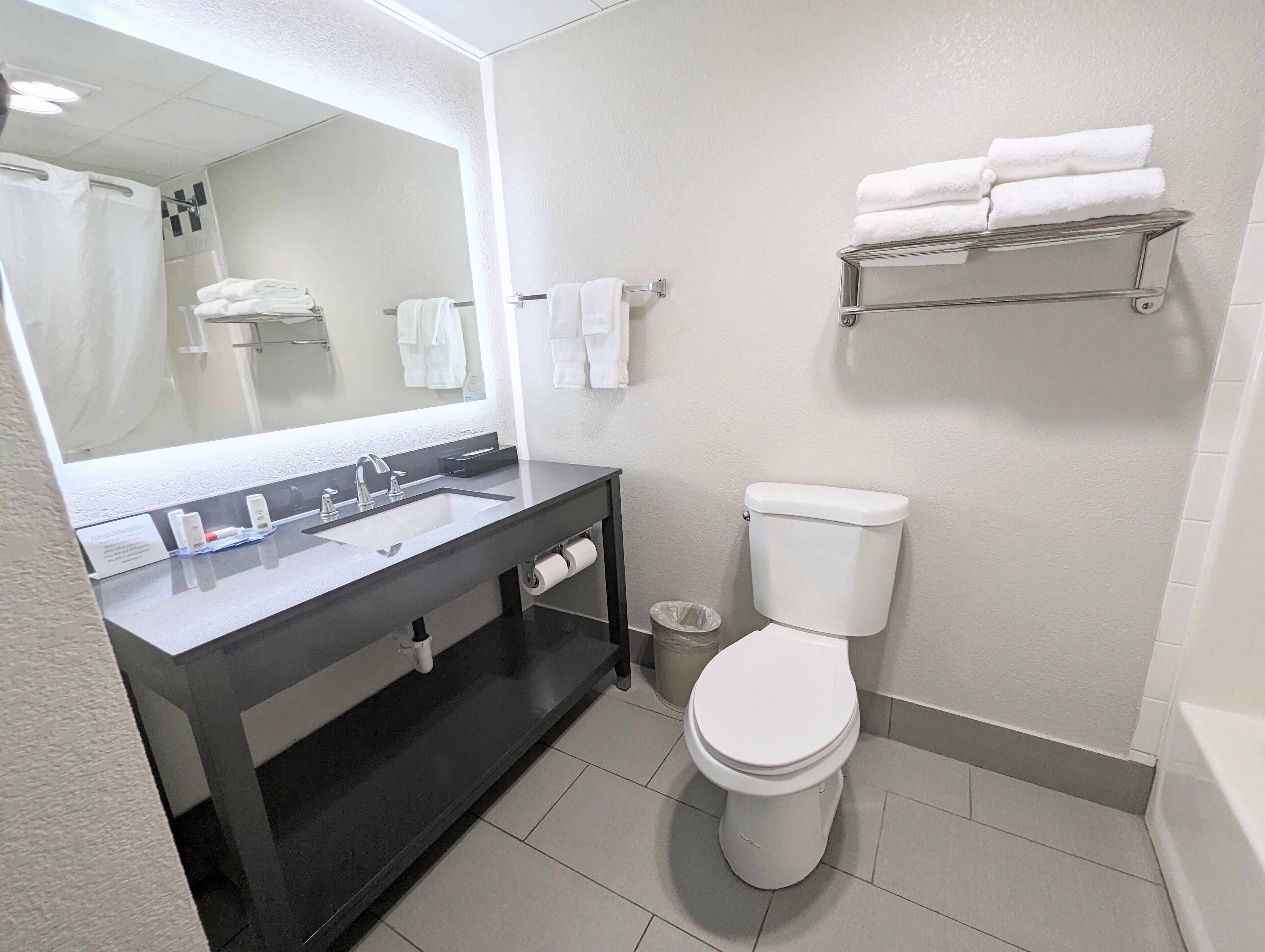 free toiletries, hair dryer, towels, soap