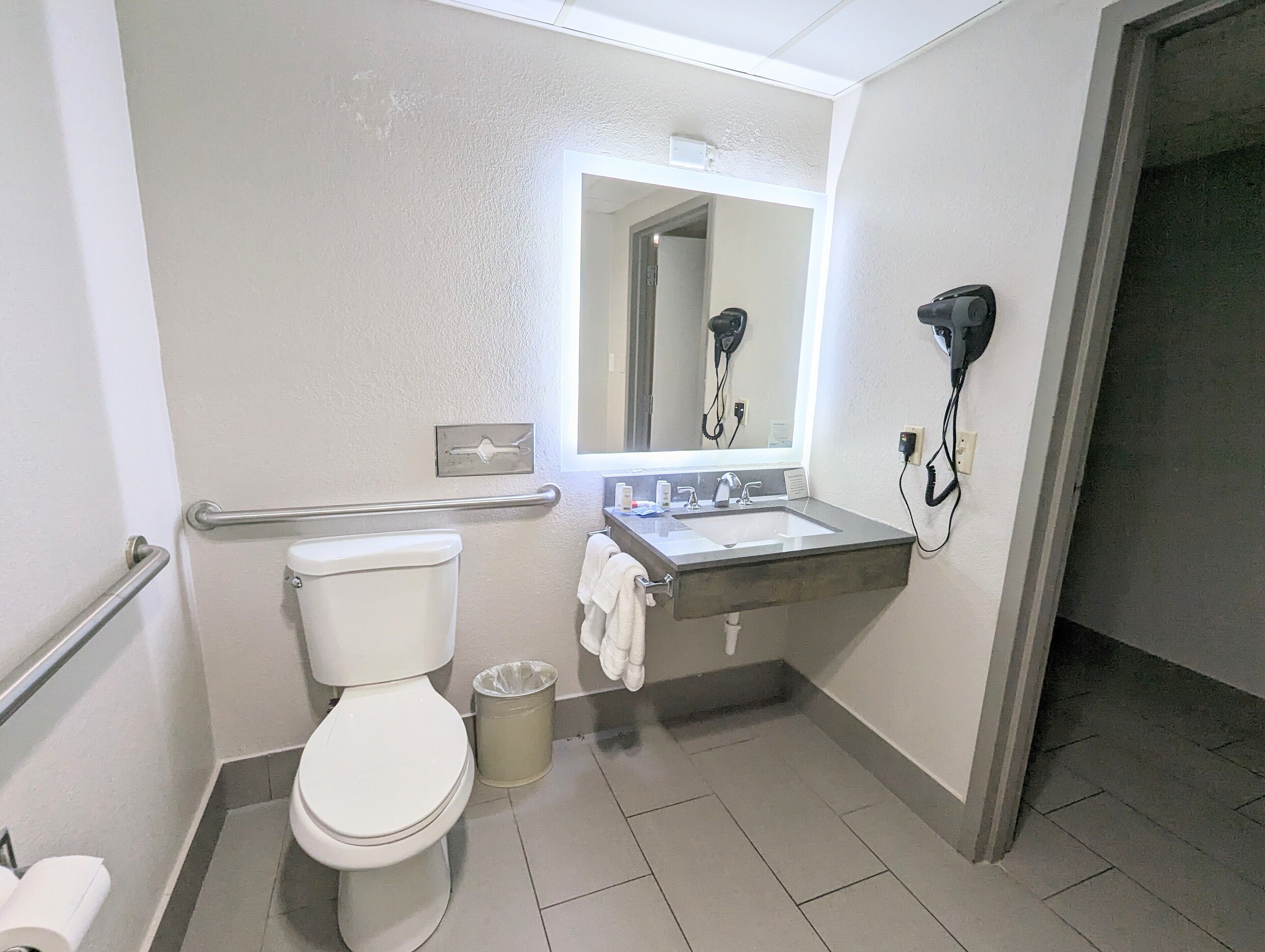 free toiletries, hair dryer, towels, soap