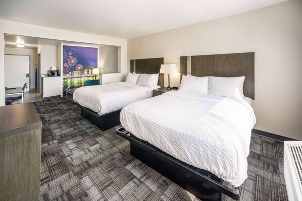 Room, 2 Queen Beds, Non Smoking (Efficiency) | 1 bedroom, pillowtop beds, desk, blackout drapes