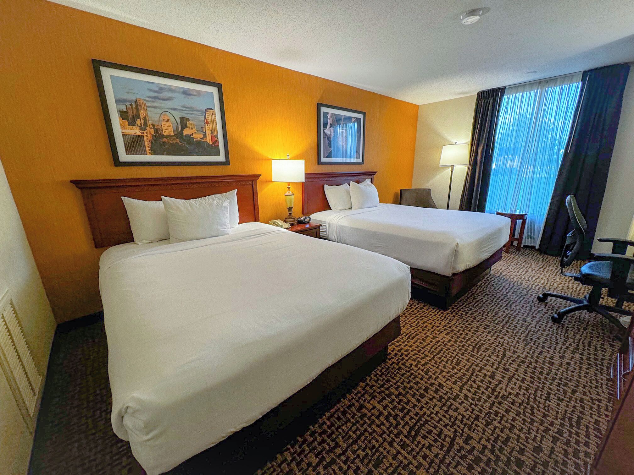 room, 2 queen beds, non smoking | desk, blackout curtains, iron/ironing board, free cots/infant beds