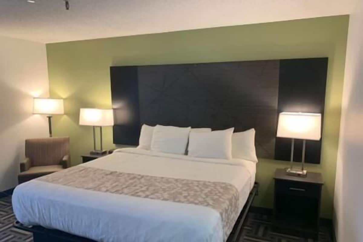 고급 침구, 책상, 노트북 작업 공간, 암막 커튼