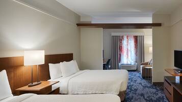 Premium bedding, pillowtop beds, in-room safe, desk