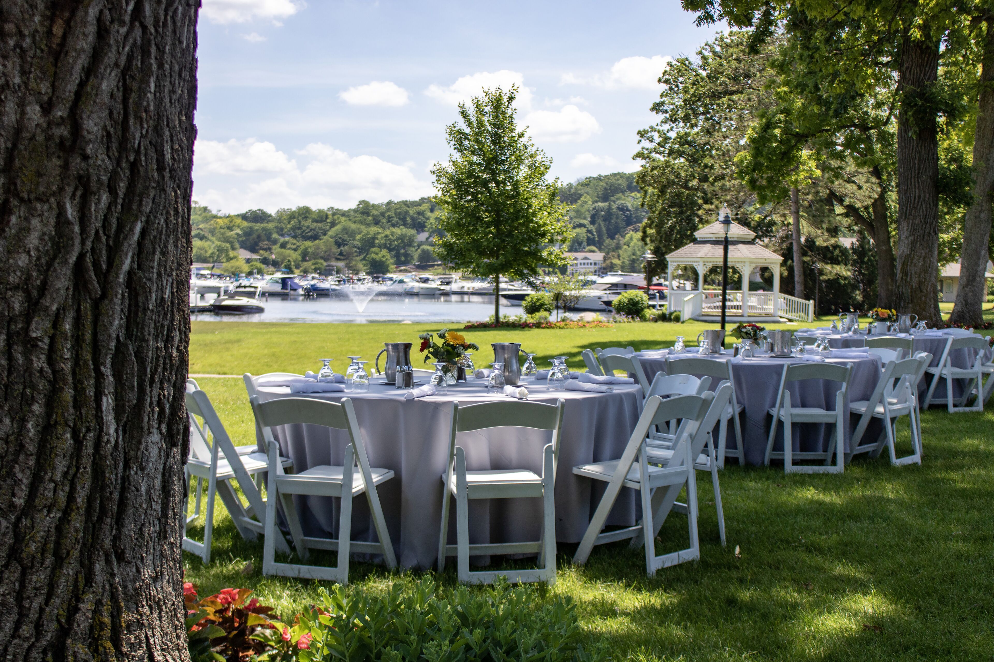 outdoor banquet area