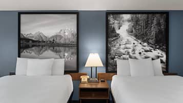 Room, 2 Queen Beds, Non Smoking | Cribs (free), WiFi (free), bed sheets