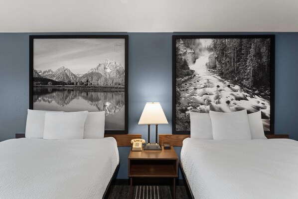Room, 2 Queen Beds, Non Smoking | Cribs (free), WiFi (free), bed sheets