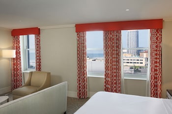 Hotel room view looking out at Resorts Casino Hotel Atlantic City