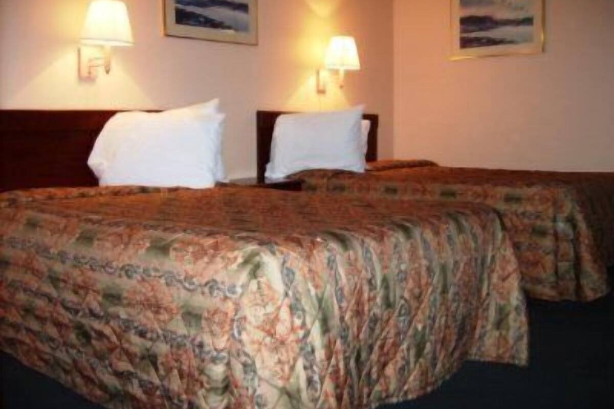 Desk, laptop workspace, blackout curtains, free WiFi