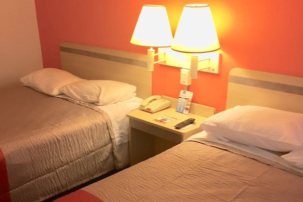 Room, 2 Double Beds | Desk, free cots/infant beds, free WiFi, bed sheets