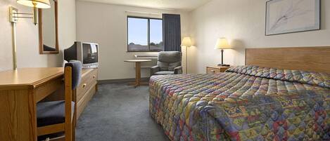 Premium bedding, desk, free WiFi, bed sheets