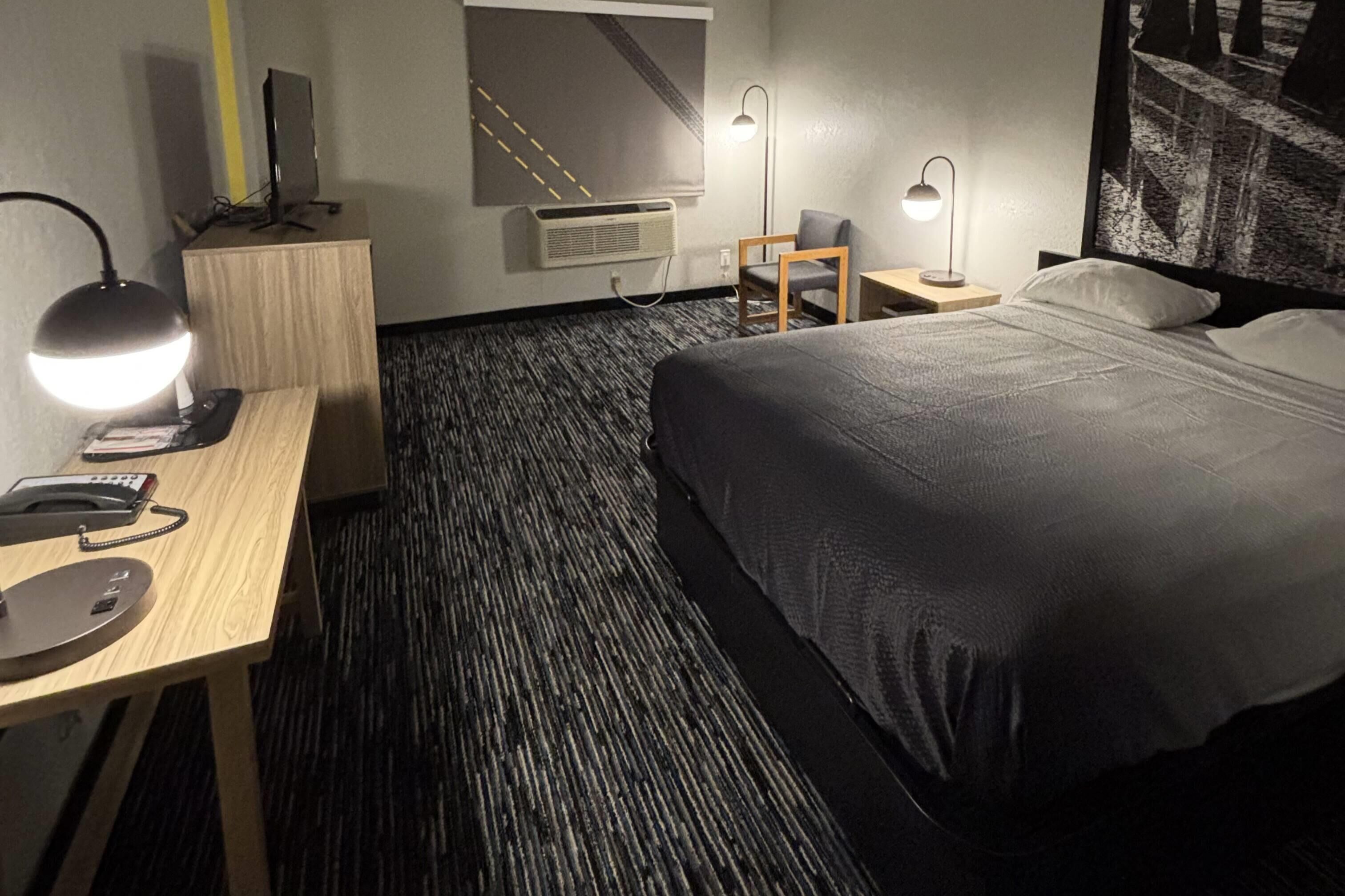 Premium bedding, desk, free WiFi, bed sheets